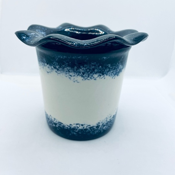 Blue Spongeware Dip Chiller with Country Kitchen Decor Print - Picture 3 of 5